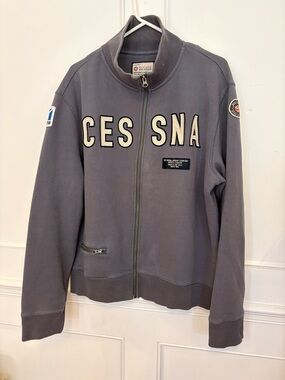 Cessna Grey Zip-Up Logo Jacket